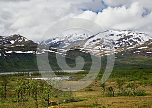 Summer landscape with mountains in Norway
