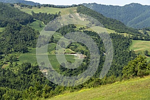 Summer landscape near Bagno di Romagna, in the Appennino