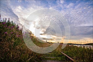 Summer landscape of the north of Russia