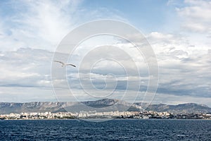 Summer landscape overlooking the city of Split from the Adriatic