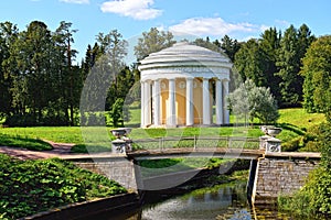 Summer landscape of the Pavlovsk garden. Temple of Friendship photo