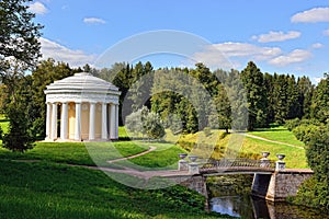 Summer landscape of the Pavlovsk garden. Temple of Friendship photo