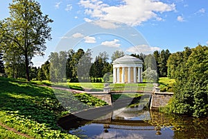 Summer landscape of the Pavlovsk garden. Temple of Friendship photo