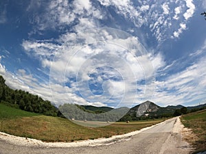 Summer landscape in the plain of central Italy, taken with gopro