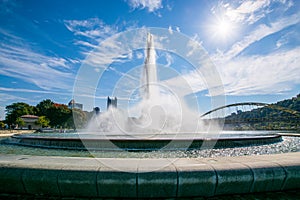 Summer Landscape of Point State Park Fountain in Pittsburgh