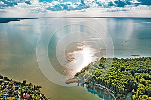 Summer landscape with a river. The Razdelnaya and Ob Rivers