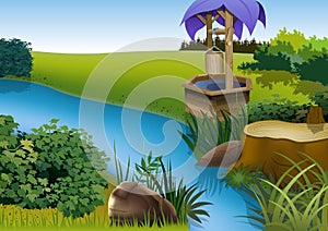 Summer Landscape and Rivulet