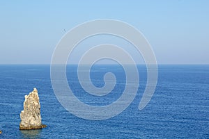 Summer Landscape with Sea and Rock. Southern Coast of Crimea, Ukraine