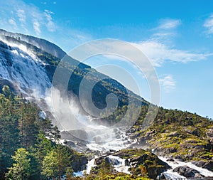 Summer Langfossen waterfall  Norway