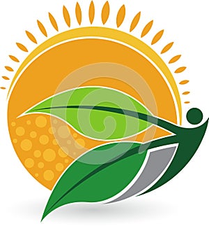 Summer leaf human logo