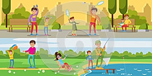 Summer Leisure Activity Horizontal Banners