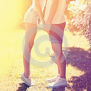 Summer lifestyle colorful photo young couple in love