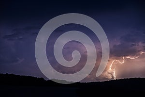 Summer lightning in Montsec, Lleida, Spain