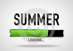 Summer - loading bar illustration concept
