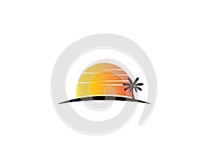 Summer logo template vector icon