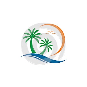 summer logo vector icon template