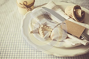 Summer marine style table setting