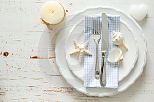 Summer marine style table setting