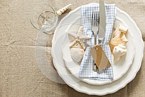 Summer marine style table setting