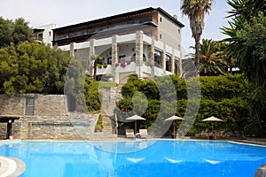 Summer mediterranean resort with swimming pool(Halkidiki, Greec