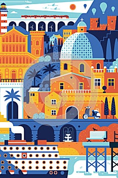 Summer Mediterranean Travel Poster