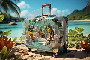 summer memories in suitcase ,travel concept