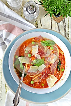 Summer Minestrone with bacon