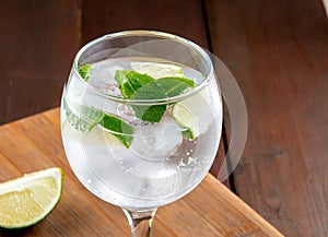 Summer mint lime refreshing cocktail