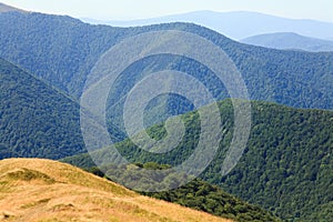 Summer misty mountain landscape