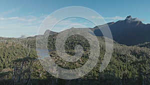 A summer morning view of lake cyane at the labyrinth in tasmania