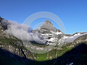 Summer morning view of mount clements at glacier national park