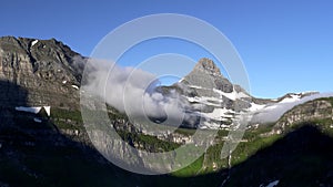 summer morning view of mount clements at glacier national park