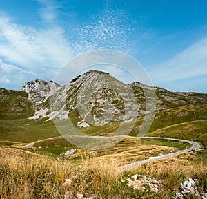 Summer mountain Durmitor panoramic road, Sedlo pass, Montenegro