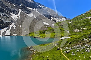 Summer at Mountain lake Iffigsee