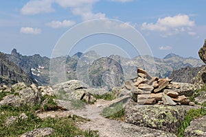 Summer mountain landscape.Ergaki nature park.