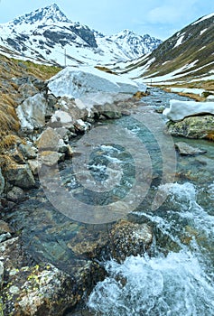 Summer mountain landscape (Fluela Pass, Switzerland)