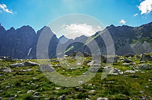 Summer mountain landscape in the High Tatras in Slovakia.