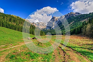 Summer mountain landscape in Polish mountains.