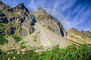 Summer mountain landscape in Slovak mountains.