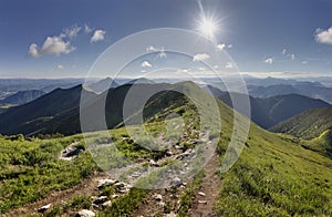 Summer mountain ridge in the Mala Fatra National Park, Slovakia