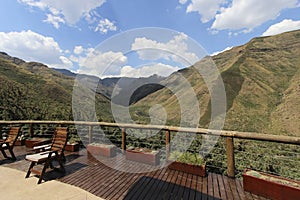 Summer Mountains in Lesotho, seen from the Maliba Lodge