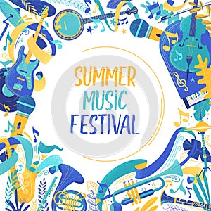 Summer music festival social media banner template