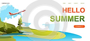 Summer natural landscape concept banner