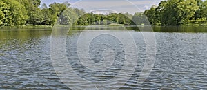 Summer natural river water ripple landscape.