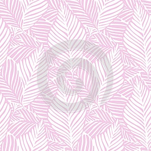 Abstract tropical pattern, palm leaves seamless floral background