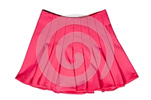 Summer neon pink skirt isolated on white background.