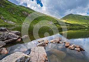 Summer Nesamovyte lake landscape, Chornohora ridge, Carpathian m