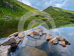 Summer Nesamovyte lake landscape, Chornohora ridge, Carpathian m