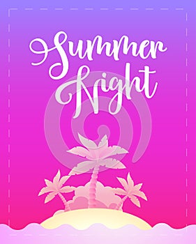 Summer Night - Vector Template poster for Party