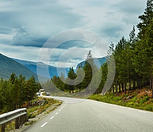 Summer Norway mountain road